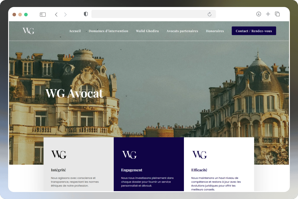 réalisation site web avocat